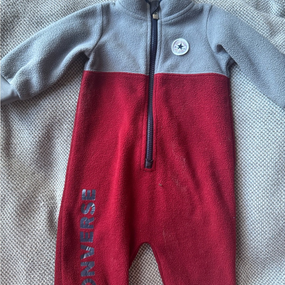 Converse Kids Red and Gray One Piece Size 9 Months